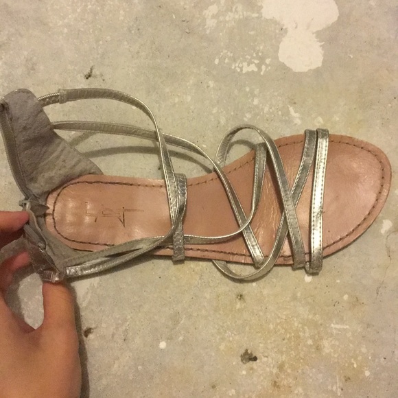 Silver Zip Up Sandals - Picture 5 of 5